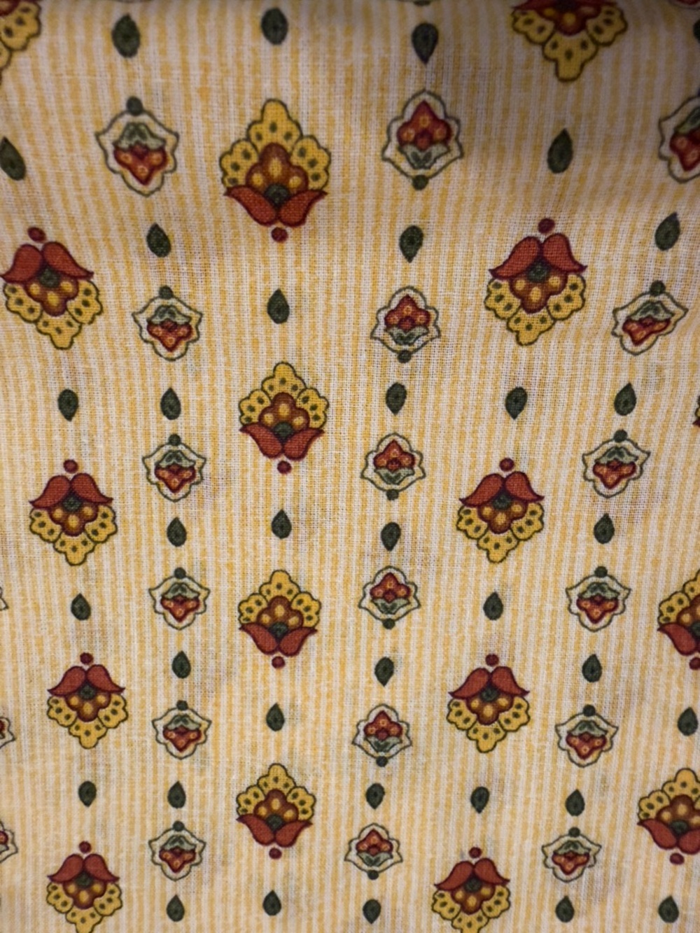 Vintage Yellow Print Fabric